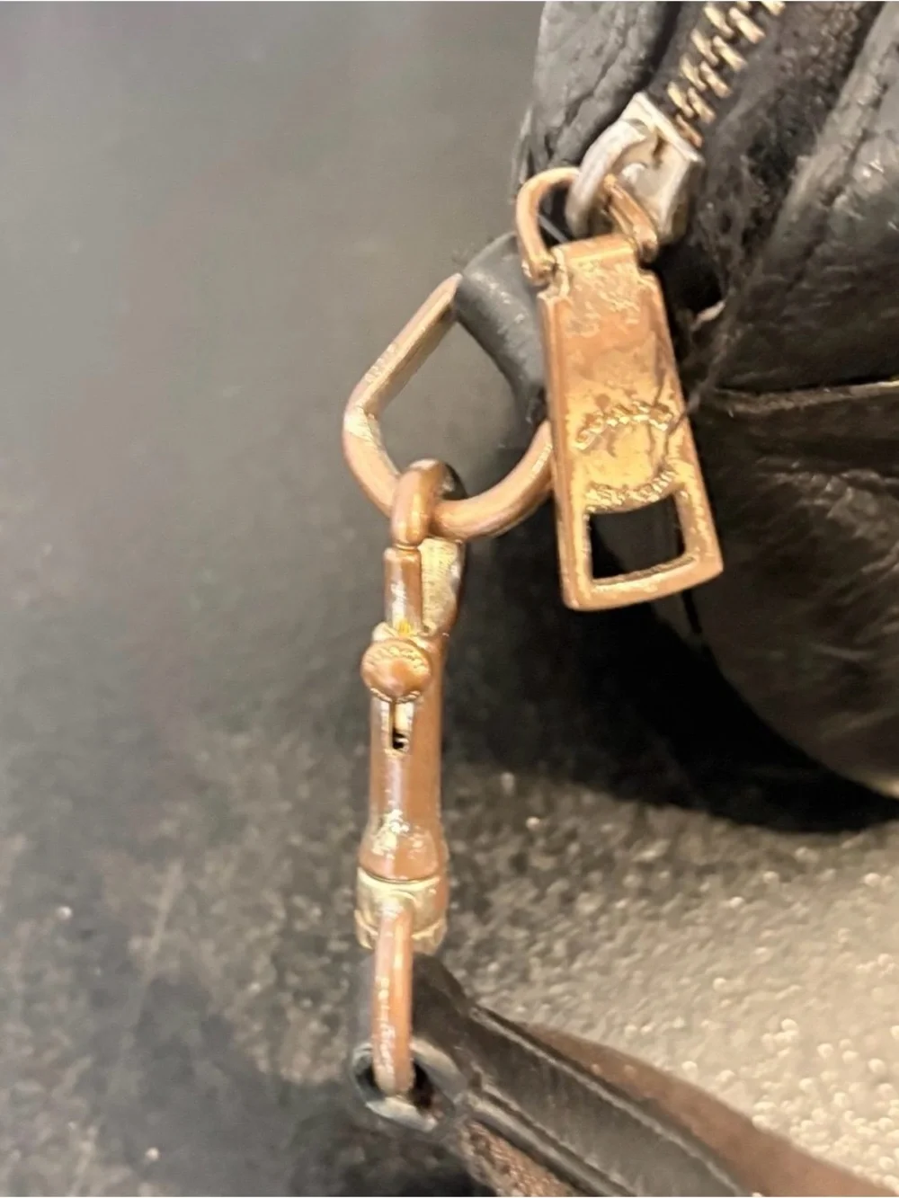 Coach Black Leather Dempsey Zip Small Crossbody Bag C2828